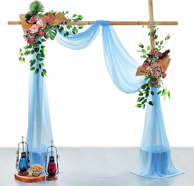 MDS Halloween Chiffon Draping Fabric - 1 Panel, 30" Wide x 30ft Long - Sheer Spooky Arbor & Canopy Drapery for Haunted House Backdrops, Party Ceilings, DIY Costumes & Themed Events - Turquoise