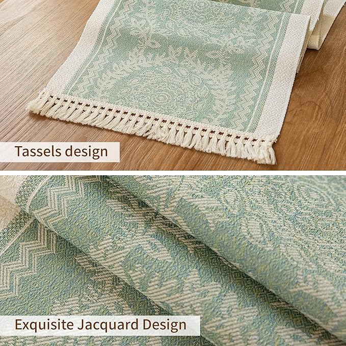 Table Runners 72 Inches Long Waterproof Boho Table Runner with Tassel Fringe,Table Runner for Party Coffee Table