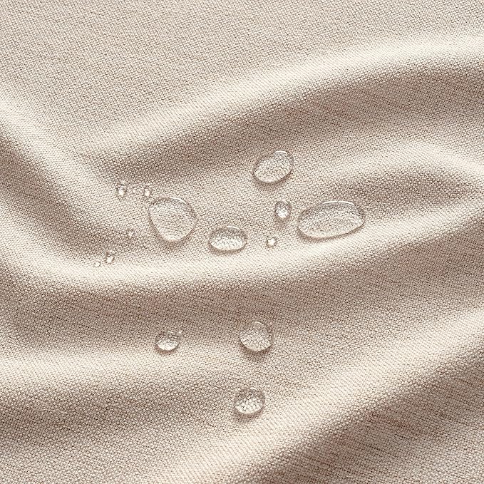 MIULEE Natural-Black Linen Tablecloth 60x84 Inch Rectangle Table Cloth Waterproof,Stain Resistant & Wrinkle Resistant for Dining Party Wedding