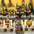 wettarn 27 pcs lighted christmas village houses figurines, main product view