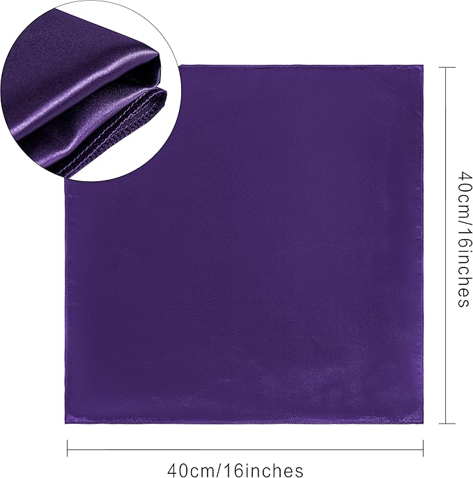 36 Pack Square Satin Dinner Napkins, 16x16 Inches Silky Soft Smooth Table Cloth Napkins for Restaurant Weddings Banquet Party Decoration, Purple