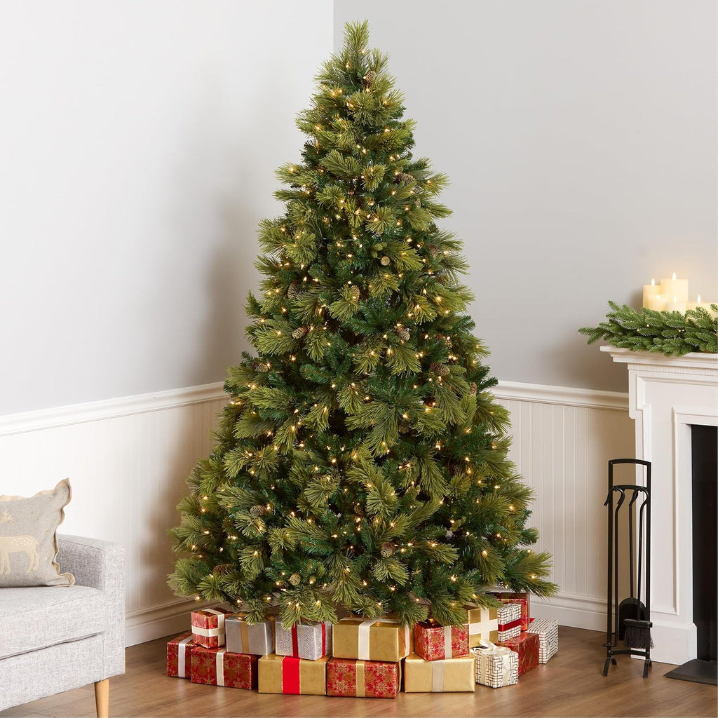 national tree company 7.5ft pre-lit carolina pine artificial shown in use