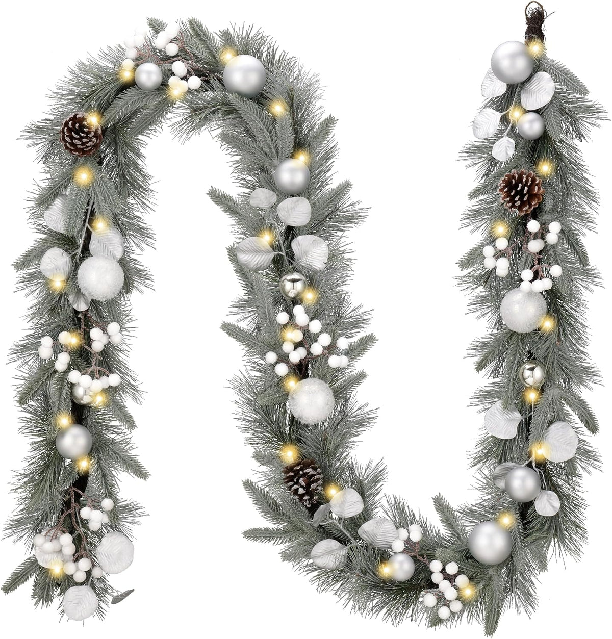 valery madelyn 9 ft christmas garland with lights, main product view