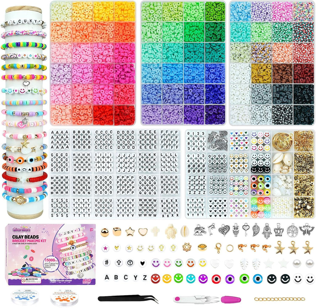 gionlion clay beads friendship bracelet making kit, 72, main product view
