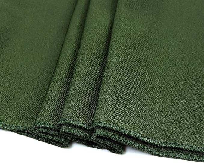 MDS Pack of 50 Spandex Chair Sashes Bows Elastic Stretch Dining Chair Bands Ties Without Slider Buckle Universal fits for Wedding Baby Shower Birthday Party Banquet Event Decoration - Olive Green