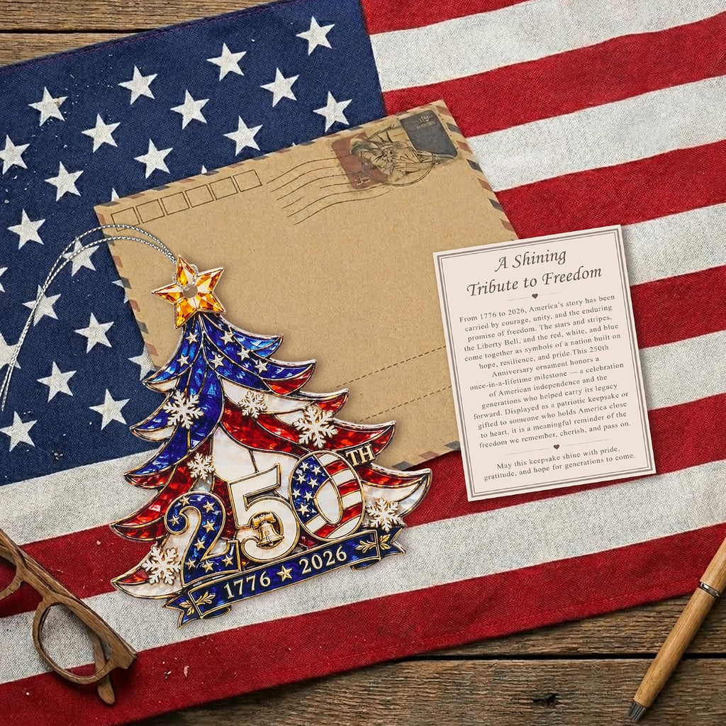 Christmas Ornaments - 250 Anniversary USA Merchandise - Christmas Ornament 2026 - United States 250th Anniversary Decor – America 250 Years Patriotic Home Decor