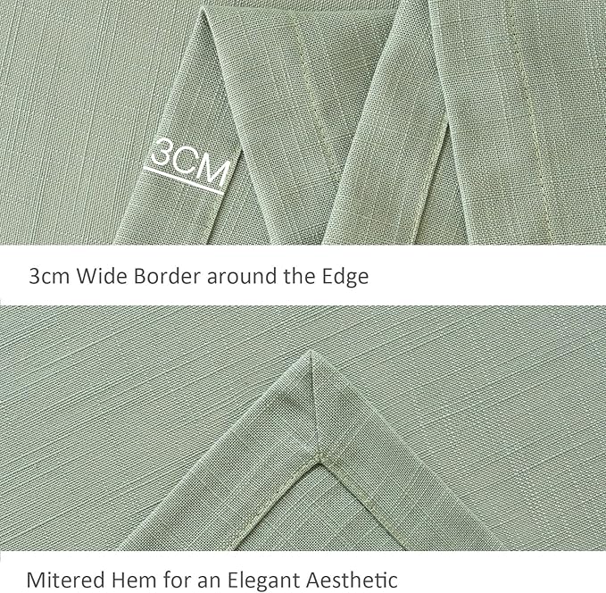 maxmill Lux Faux Linen Table Cloth with Slubby Texture Wrinkle Resistant Anti-Shrink Soft Tablecloth for Kitchen Dining Tabletop for Buffet Banquet Parties Rectangle 60 x 140 Inch Sage Green