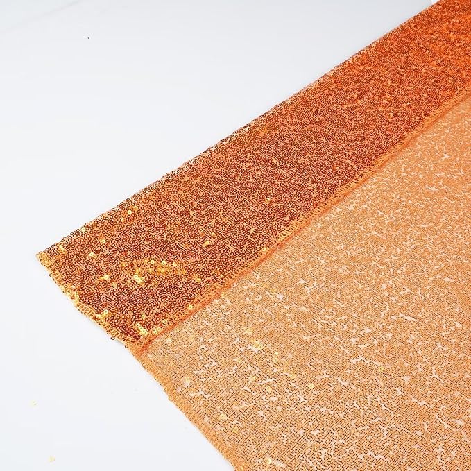 Eternal Beauty Sequin Backdrop Curtains, 2x8 Ft-2 Panels Orange Back Drop for Shimmer Photography Party Wedding Birthday Decor