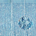 3 Pack 3.3 ft x 6.6 ft Tinsel Foil Fringe Curtain Blue - Foil Fringe Backdrop Wall Curtains for Baby Shower,Mermaid,Under The Sea,Ocean,Frozen Party Decorations