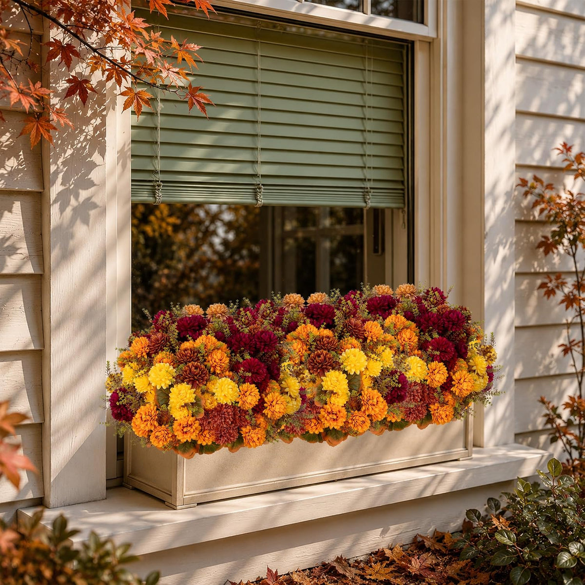 axylex artificial mums for outdoors, 12 bundles fake showing dimensions