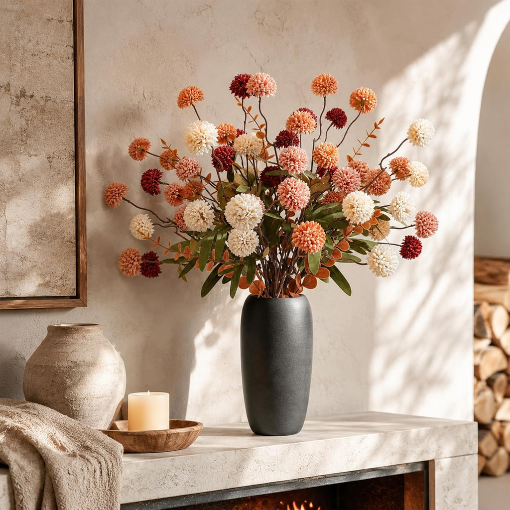 der rose fall artificial flowers with vase, 18, main product view