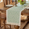 Table Runner 48 Inches Long,Waterproof Boho Table Runner with Tassel Fringe,Table Runners for Party Coffee Table