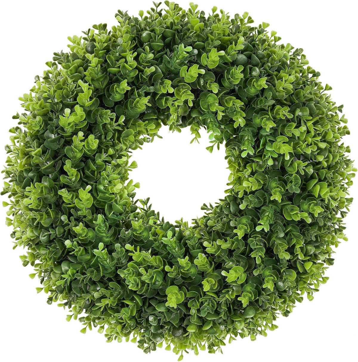 20 inch artificial boxwood wreath for front door, main product view
