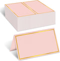 Gold Foil Place Cards for Table Setting，100PCS Table Name Cards | Pearled Tent Cards,250gsm Avery Table Cards for Wedding,Party Buffet, Reserved Seating Sign,Meeting,Banquets, Peach Pink