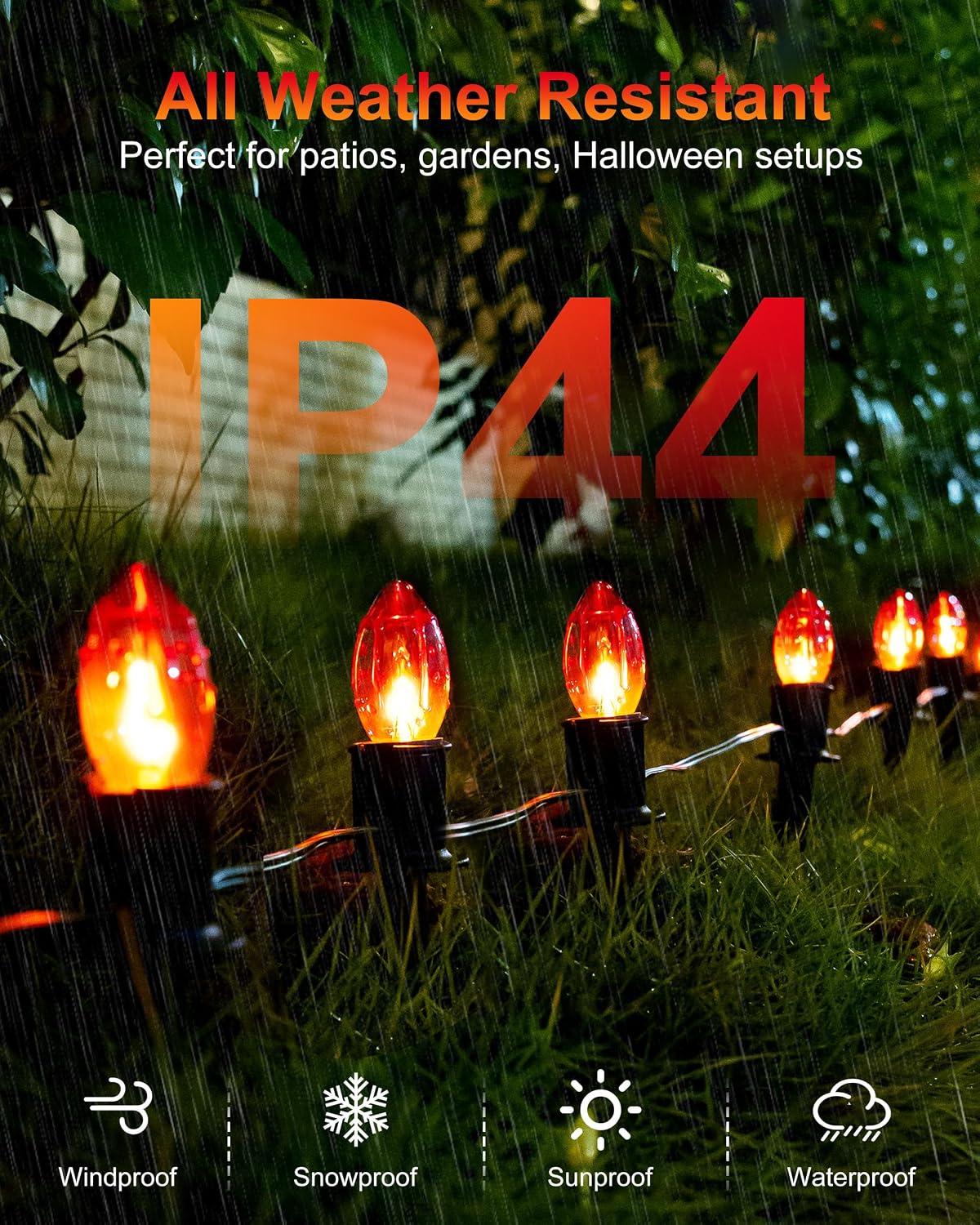 24.2FT Halloween Pathway Lights Outdoor, C9 Halloween Lights 20 Lights