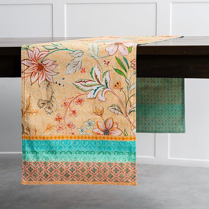 Maison d' Hermine Table Runner 100% Cotton Double Layer Table Runners 108 inches Long Decorative for Home Kitchen Dining Party Wedding Bridal Shower Spring Summer (Luxury Loft – Peach, 14.50" x 108")