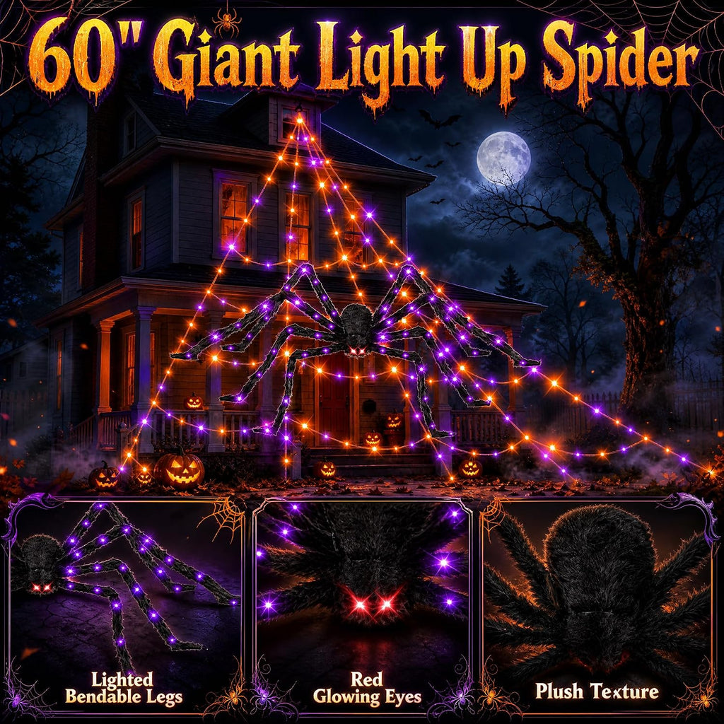 halloween decorations outdoor spider web lights - 550, package contents