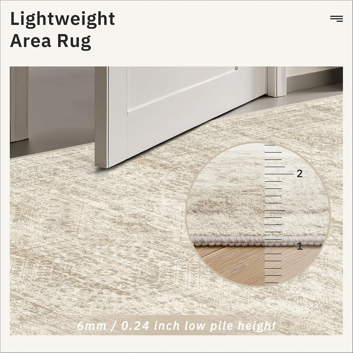 Soalmost 9x12 Area Rugs for Living Room Washable Print Rug Non-Slip Beige