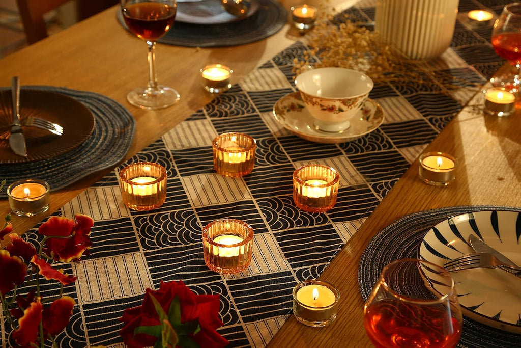 GOLDEAL 12Pcs Gold Round Tealight Candle Holders,Thick Glass Tea Light Candle Holder Decor,Candlestick for Wedding Decor,Party,Baby Shower Party,Bridal Shower Party,Table Centerpiece, Home Déco…