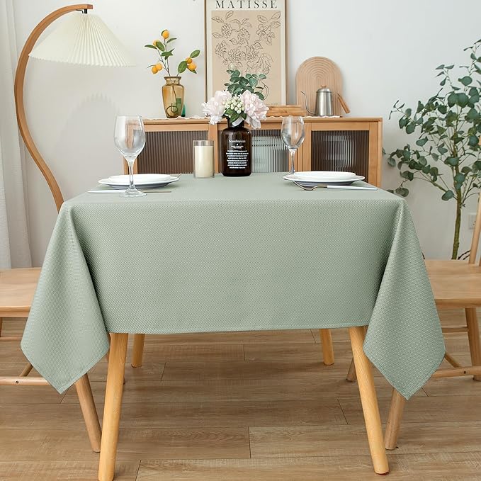 Biscaynebay Tablecloth for Rectangle Tables-70x120 Inch Sage Outdoor Picnic Table Cover-Rectangular Folding Reusable Table Cloths Water Resistant for Kitchen Camping Dining Room Patio Banquet Party