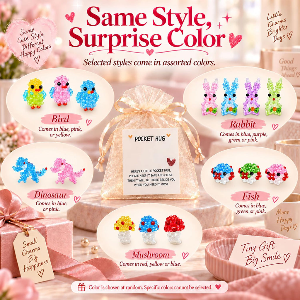 lydztion 18pcs mini 3d beaded animals set, handmade, side view