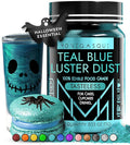 MONÉGASQUE Teal Blue Edible Glitter for Drinks 15g – Halloween Edible Glitter for Cakes & Cocktails – Cocktail, Cake, & Cupcake Luster Dust Spray – Teal Food Coloring & Drink Decorations Sprinkles