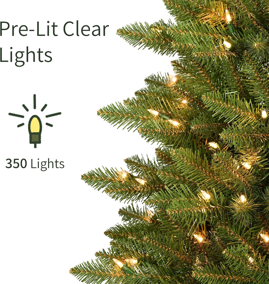 puleo international 6.5ft pre-lit slim fraser fir artificial, side view