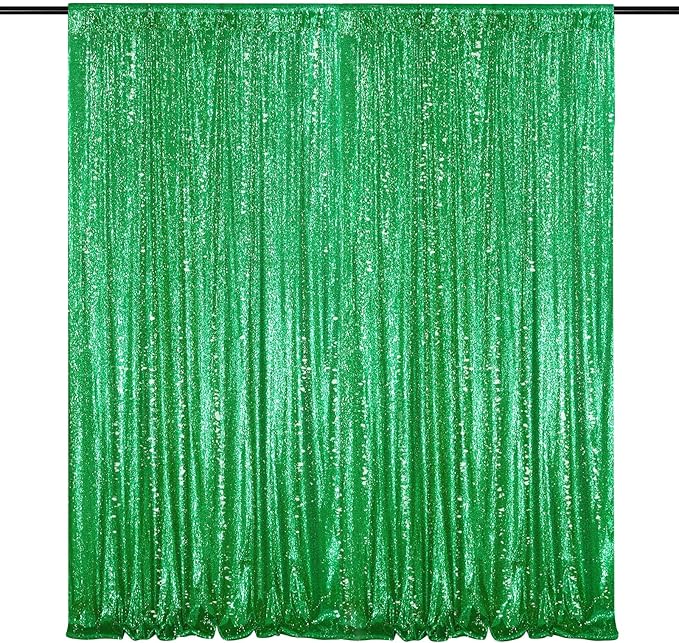 Dark Green 10ftx10ft Sequin Backdrop Curtain Glitter Christmas Background Drapes Sparkle Photography Backdrop for Party Bridal Birthday Decoration
