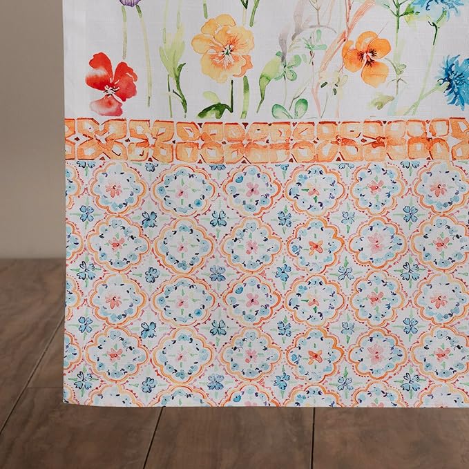 Maison d' Hermine Table Runner 100% Cotton Single Layer Table Runners 72 inches Long Decorative for Home Kitchen Dining Party Wedding Bridal Shower Spring Summer (Summer Whisper , 14.50" x 72")