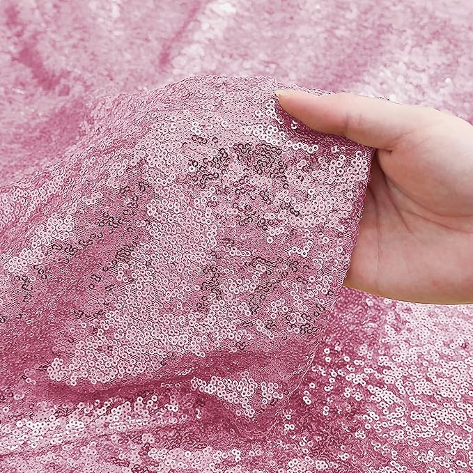 Sugargirl Pink Sequin Backdrop Curtain 2 Panels 2FTx8FT Glitter Pink Background Drapes Sparkle Photography Backdrop for Party Wedding Birthday Wall Decoration