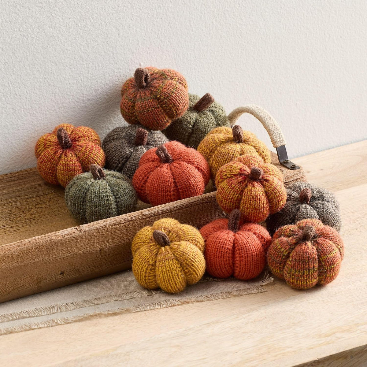 Cozy Mini Knit Pumpkin Set of 12 (Spiced Maple Full Set)