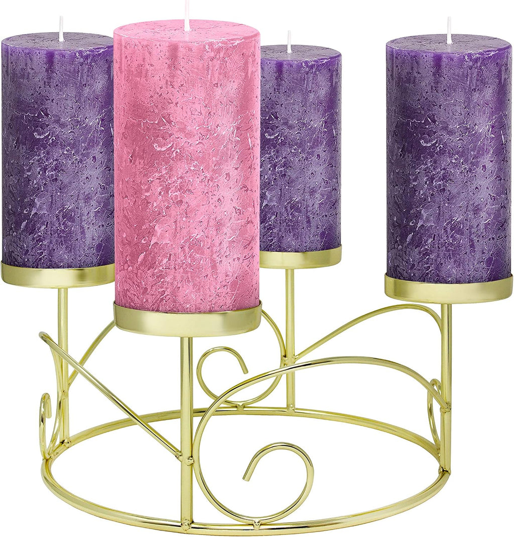 Advent Candle Set of 4 - Rustic Pillar Advent Candles - Made in The USA - Christmas Advent Candles for Advent Rings, Advent Wreaths, Ring and Wreath Candle Holders - Church & Home Decoration Unscented