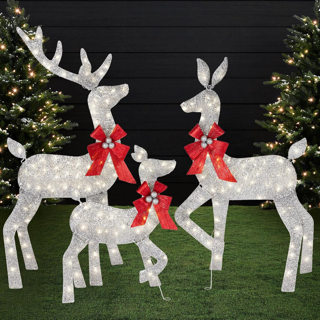 best choice products 4ft 3-piece 2d lighted christmas, main product view