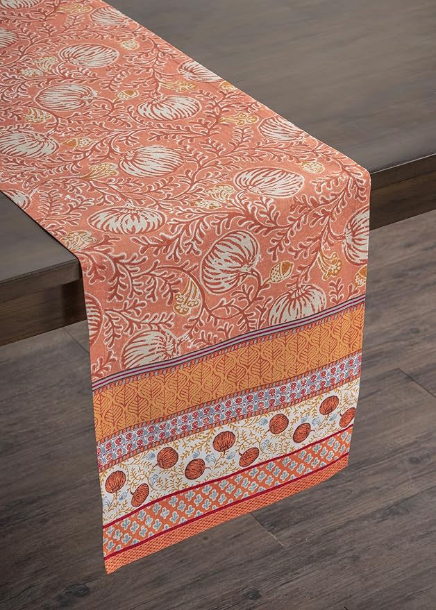 Maison d' Hermine Table Runner 100% Cotton Single Layer Table Runners 72 inches Long for Thanksgiving Christmas Decorations Home Kitchen Dining Party Wedding (Harvest Festival, 14.5" x 72")