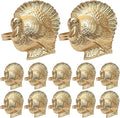 Gold Napkin Rings Set of 12 - Turkey Bird Stylish Metal Lightweight Serviette Holders for Elegant Table Settings | Perfect for Dinner Parties, Holidays, Weddings & Everyday Use - ALPHA Living HOME