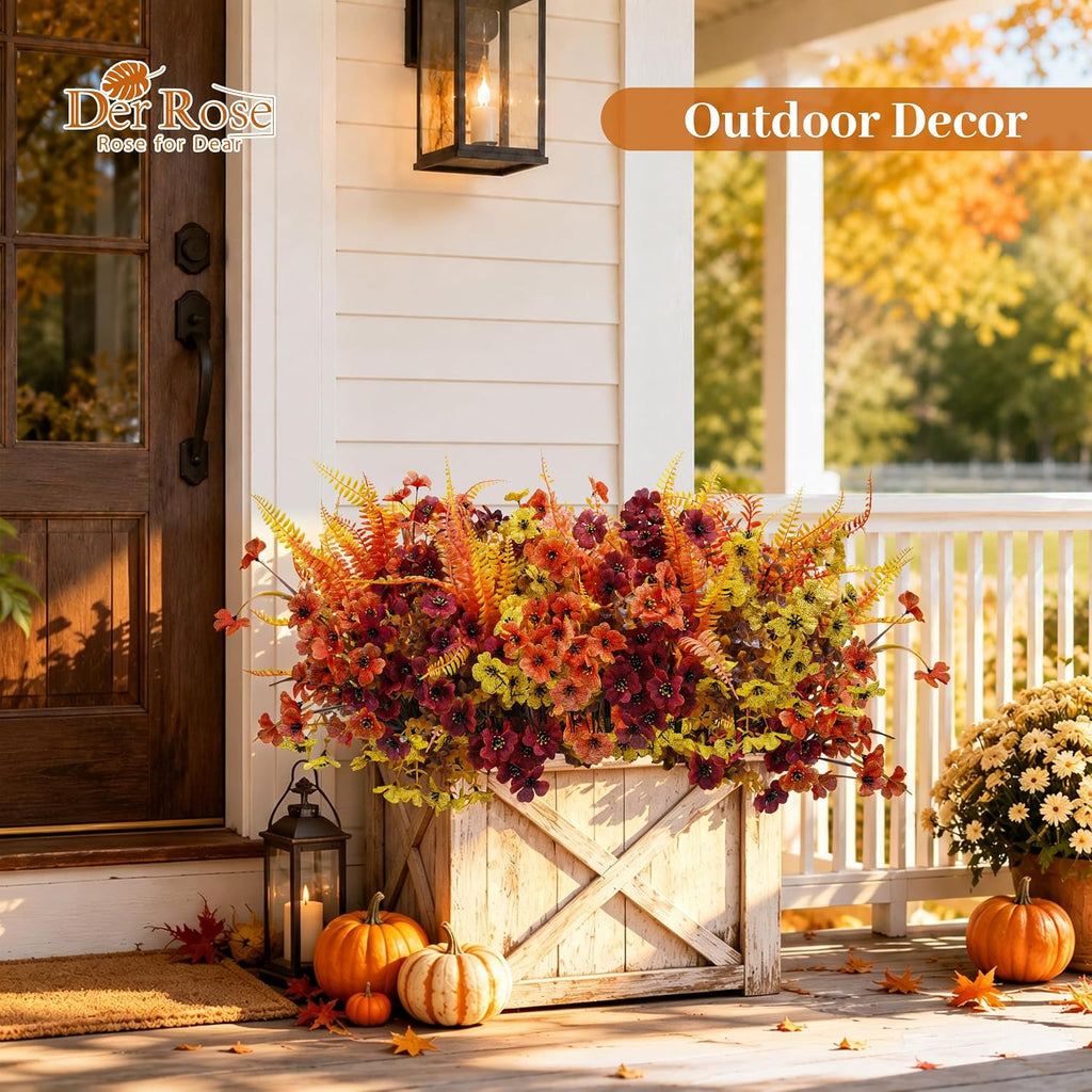 der rose 24pcs artificial fall flowers for outdoors, close-up detail