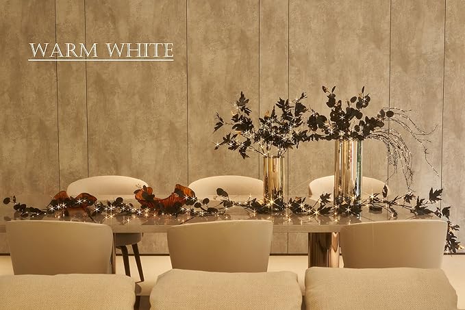 LITBLOOM Black Tree Branches with Lights 32IN Battery Operated with Timer, Lighted Halloween Maple Branches with 120 Orange and Warm White LED Lights for Fireplace Table Halloween Decoration