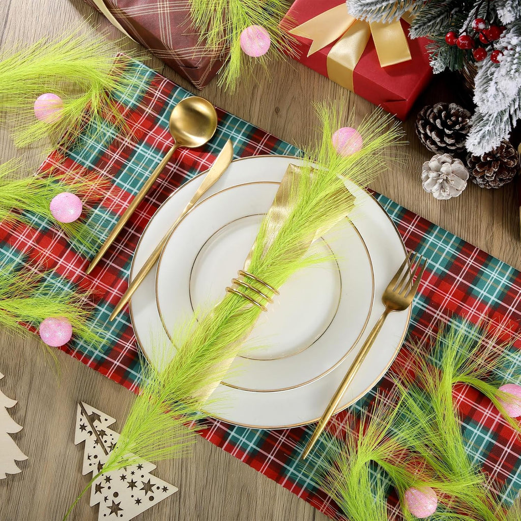 8 Pcs Christmas Tree Topper 17'' Lime Green Curly Tree Picks with Pink Ball Xmas Curly Stems for Christmas Home Wreath Craft Decoration Supplies