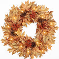 24in pre-lit fall wreaths for front door with, main product view