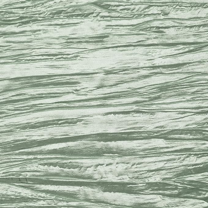 YOUR CHAIR COVERS - 90 x 132 inch Rectangular Crinkle Taffeta Tablecloth - Sage, Rectangle Table Linens for 6 ft Rectangular Tables, Wedding Crushed Table Cloth