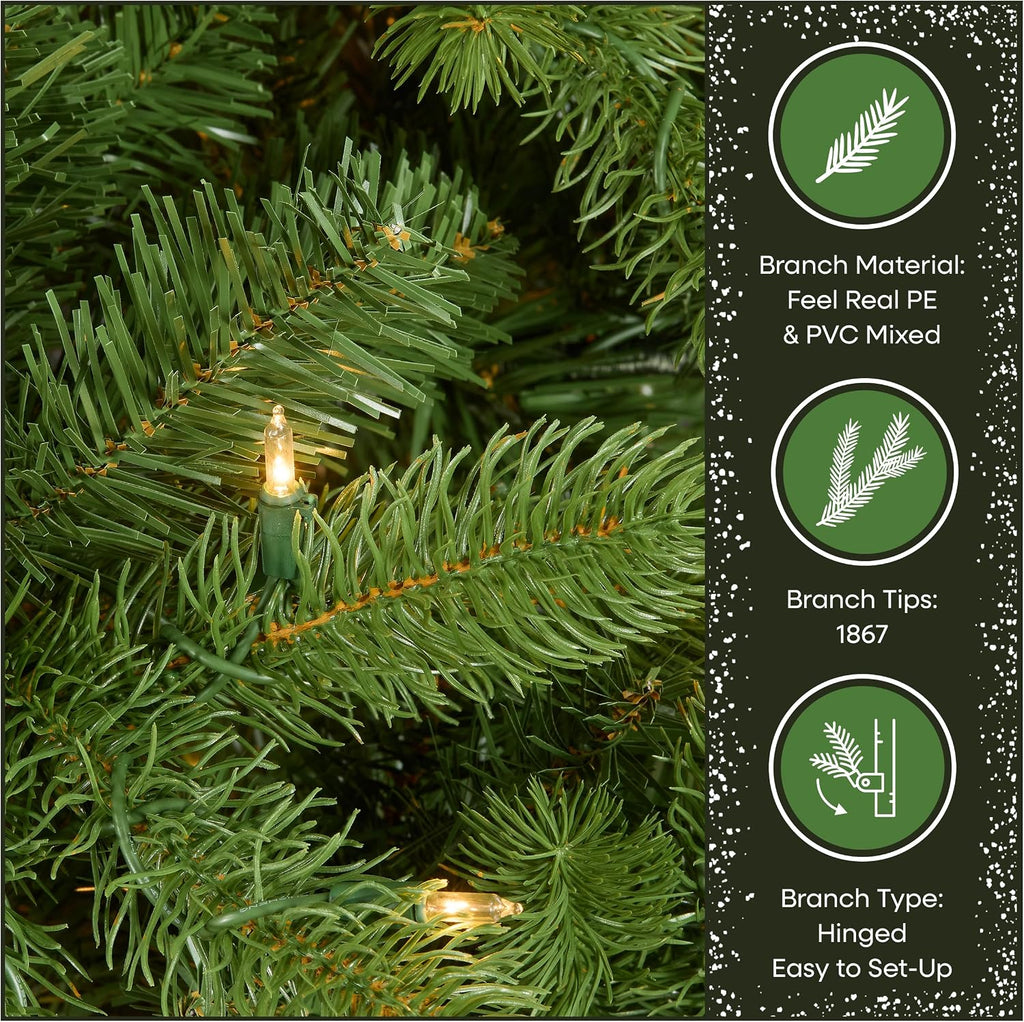 national tree company 7.5ft pre-lit downswept douglas fir on a desk or shelf