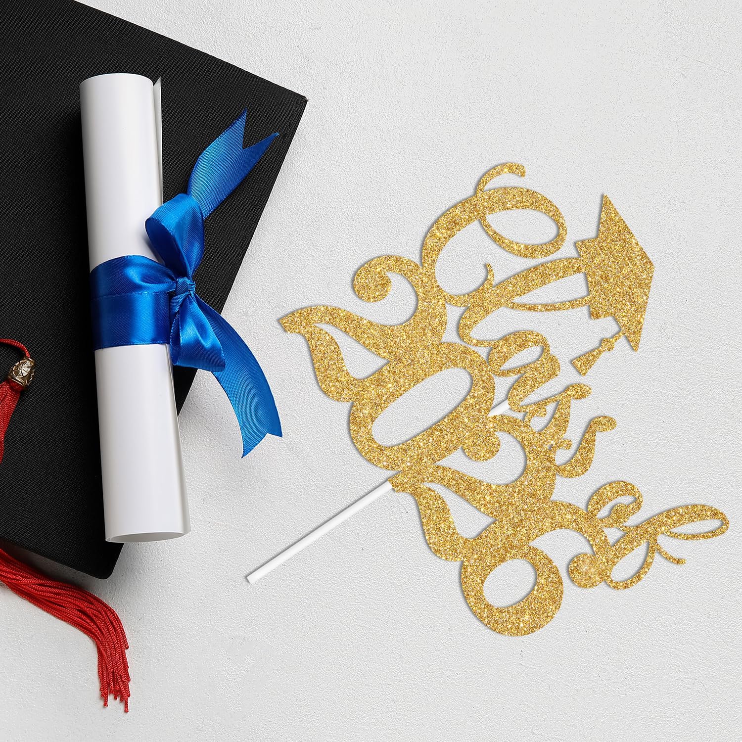Gold Glitter Class of 2026 Cake Topper, Congrats Grad 2026/Congrats Class of 2026/Congratulations, 2026 Graduation Party Decorations SupplieS