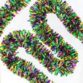 33FT Mardi Gras Tinsel Garland Purple Green Gold Metallic Twist Tinsel Garland Mardi Gras Hanging Garland for for Mardi Gras Carnival Deocoration Tree Stair Mantle Party Supply