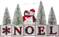 haute decor christmas wood blocks noel with snowmen, main product view