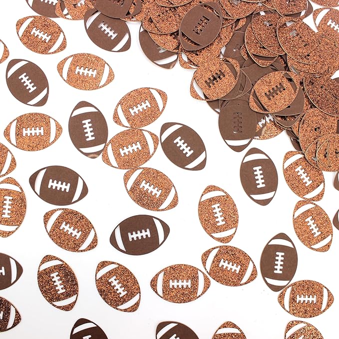 200PC Football Confetti for Table,Football Baby Shower Decorations, Football Birthday Party Decorations,Football Themed Party Supplies