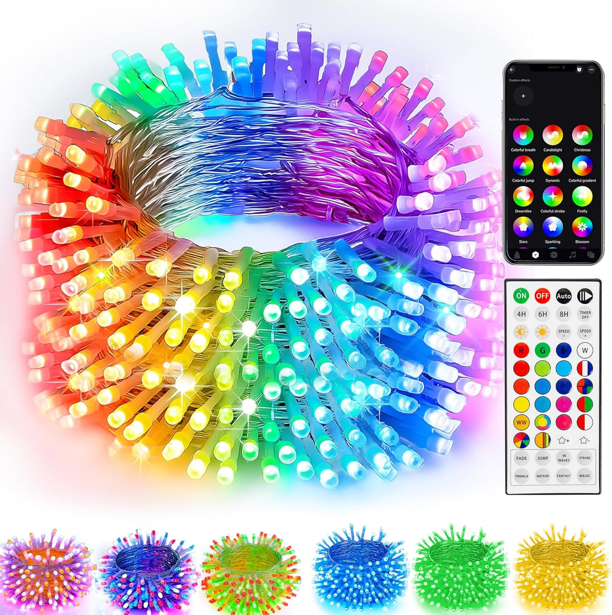 TW SHINE Smart Christmas Lights, 300 LED 98.5FT Color Changing Halloween Stri...