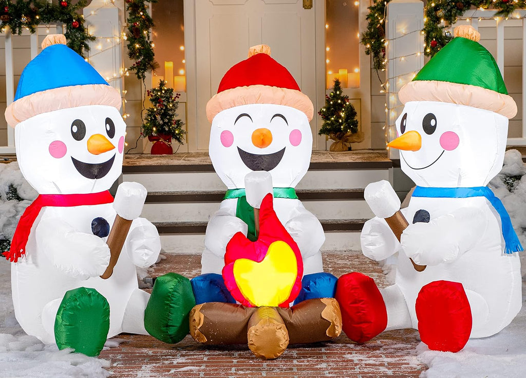 joiedomi 6 ft long christmas inflatable snowman with, view 9