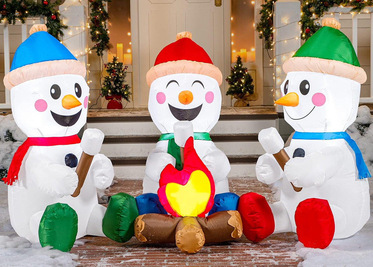 joiedomi 6 ft long christmas inflatable snowman with, view 9