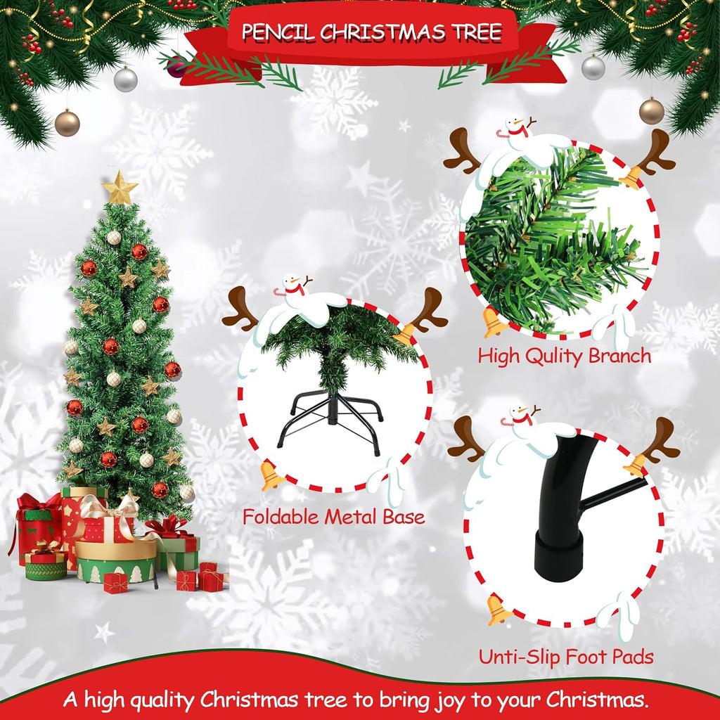 suunyglade 4ft green artificial christmas tree, premium hinged, package contents