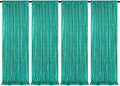 Backdrop Curtains for Mermaid Party Decor - 4 Panels 2FT x 8FT Lake Green Sequin Background Drapes for Wedding Bridal Birthday Party